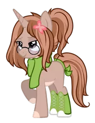 Size: 677x871 | Tagged: safe, artist:absolitedisaster08, derpibooru import, oc, pony, unicorn, boots, clothes, female, glasses, mare, scarf, shoes, simple background, solo, transparent background