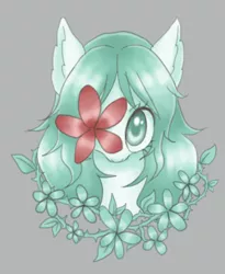 Size: 720x877 | Tagged: safe, artist:shusu, derpibooru import, oc, unofficial characters only, earth pony, pony, flower, solo, wreath