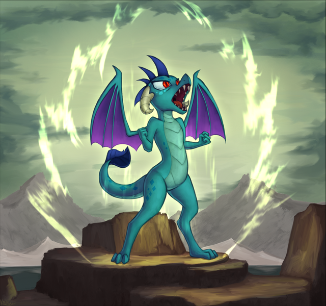 Size: 2113x1982 | Tagged: artist:marsminer, derpibooru import, dragon, female, open mouth, princess ember, safe, solo, super saiyan