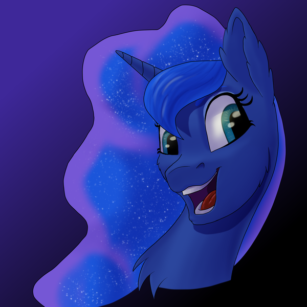 Size: 2048x2048 | Tagged: safe, artist:settop, derpibooru import, princess luna, pony, bust, cute, lunabetes, open mouth, simple background, solo