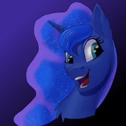 Size: 2048x2048 | Tagged: safe, artist:settop, derpibooru import, princess luna, pony, bust, cute, lunabetes, open mouth, simple background, solo