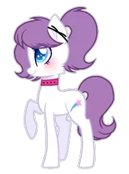 Size: 581x786 | Tagged: safe, artist:poppyglowest, derpibooru import, oc, earth pony, pony, choker, female, mare, raised hoof, simple background, solo, transparent background