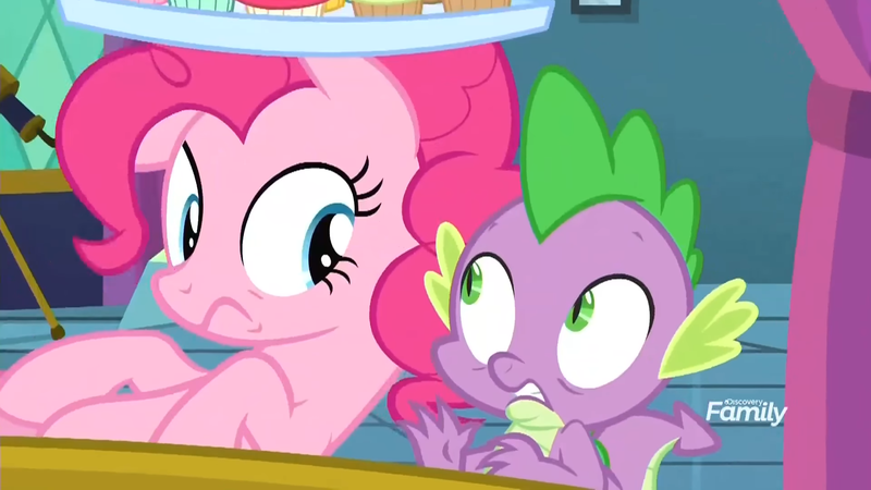 Size: 1920x1080 | Tagged: derpibooru import, discovery family logo, pinkie pie, safe, school daze, screencap, spike