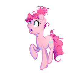 Size: 500x500 | Tagged: safe, artist:atomic8497, derpibooru import, pinkie pie, earth pony, pony, alternate hairstyle, female, mare, raised hoof, simple background, solo, transparent background