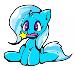 Size: 768x712 | Tagged: safe, artist:asg, derpibooru import, trixie, pony, unicorn, cute, diatrixes, female, looking at you, mare, mouth hold, simple background, solo, wand, white background