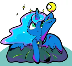 Size: 1280x1169 | Tagged: safe, artist:asg, derpibooru import, princess luna, alicorn, pony, armpits, female, jewelry, mare, moon, necklace, simple background, solo, white background