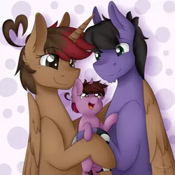 Size: 1024x1024 | Tagged: alicorn, artist:littledreamycat, couple, derpibooru import, family, female, filly, foal, oc, oc:dreamheart, oc:ink heart, oc:princess dreamheart, oc:screaming heart, safe