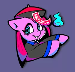 Size: 768x733 | Tagged: safe, artist:asg, derpibooru import, pinkie pie, earth pony, pony, female, jiangshi, looking at you, mare, pinkamena diane pie, simple background, solo