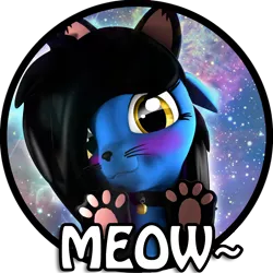 Size: 4366x4365 | Tagged: 3d, absurd resolution, artist:nyxie, artist:xenia-amata, bell, bell collar, cat, collar, cute, derpibooru import, meow, oc, oc:isis amata, paw gloves, safe, simple background, solo, source filmmaker, sticker, transparent background, unofficial characters only