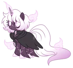 Size: 1600x1500 | Tagged: safe, artist:magicdarkart, derpibooru import, oc, pony, unicorn, cloak, clothes, female, mare, simple background, solo, transparent background, unshorn fetlocks, watermark