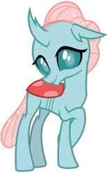 Size: 2000x3200 | Tagged: artist:cheezedoodle96, changedling, changeling, crossed legs, cute, cuteling, derpibooru import, diaocelles, female, looking at you, ocellus, safe, school daze, shy, simple background, smiling, solo, svg, .svg available, transparent background, vector