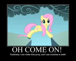 Size: 750x600 | Tagged: safe, artist:crossoverprincess, derpibooru import, edit, edited screencap, screencap, fluttershy, pegasus, pony, dragonshy, epic fail, fail, motivational poster, solo