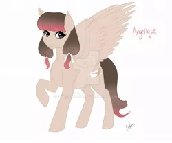 Size: 1024x853 | Tagged: safe, artist:varshacoro, derpibooru import, oc, oc:angelique, pegasus, pony, female, mare, raised hoof, simple background, solo, watermark, white background