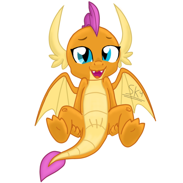 Size: 1000x1000 | Tagged: artist:serukun4, derpibooru import, dragon, dragoness, explicit, female, foalcon, nudity, school daze, season 8, signature, simple background, smolder, smolderriere, transparent background, vulva