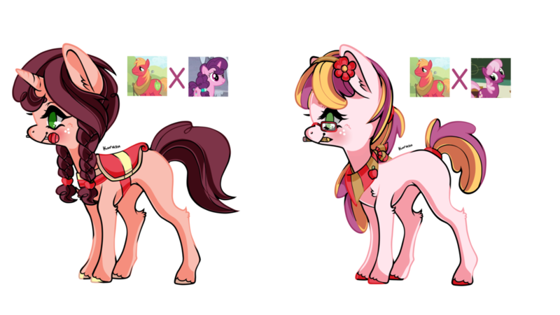 Size: 1024x576 | Tagged: safe, artist:posey-11, derpibooru import, big macintosh, cheerilee, sugar belle, oc, earth pony, pony, unicorn, candy, female, food, glasses, lollipop, mare, mouth hold, offspring, parent:big macintosh, parent:cheerilee, parent:sugar belle, parents:cheerimac, parents:sugarmac, pencil, saddle, siblings, simple background, sisters, tack, transparent background