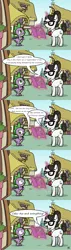 Size: 2893x10196 | Tagged: suggestive, artist:pony4koma, derpibooru import, raven, spike, dragon, unicorn, comic, glasses, hair bun, ponyville, ravenspike, shocking