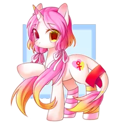 Size: 1500x1500 | Tagged: safe, artist:leafywind, derpibooru import, oc, unofficial characters only, pony, unicorn, clothes, colored horn, female, hairband, heterochromia, leonine tail, looking at you, mare, raised hoof, simple background, socks, solo, starry eyes, striped socks, transparent background, wingding eyes