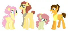 Size: 1161x517 | Tagged: safe, artist:jaysey, derpibooru import, cheese sandwich, fluttershy, oc, oc:chocolate cloud, oc:cream cheese, earth pony, pegasus, pony, alternate hairstyle, base used, clothes, family, female, filly, fluttersandwich, male, offspring, parent:cheese sandwich, parent:fluttershy, parents:fluttersandwich, scarf, shipping, simple background, stallion, straight, white background