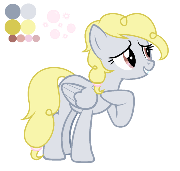 Size: 1120x1068 | Tagged: safe, artist:restlessbard, derpibooru import, oc, oc:bubble pop, pegasus, pony, female, magical lesbian spawn, mare, offspring, parent:derpy hooves, parent:surprise, solo