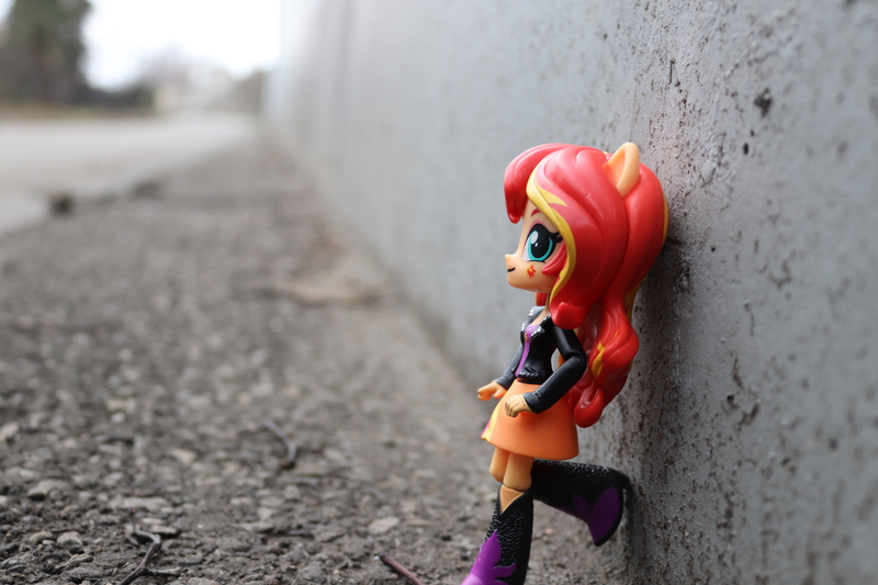 Size: 6000x4000 | Tagged: safe, artist:artofmagicpoland, derpibooru import, sunset shimmer, equestria girls, bad girl, badass, badass pose, doll, equestria girls minis, irl, photo, toy, wallpaper