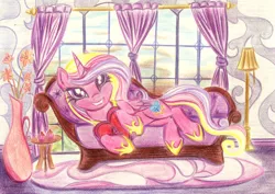 Size: 1700x1204 | Tagged: alicorn, artist:pedrohander, derpibooru import, draw me like one of your french girls, heart, princess cadance, safe, solo, traditional art