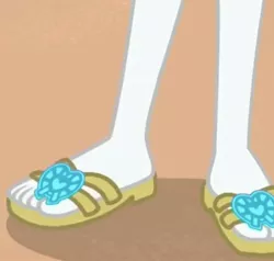 Size: 715x680 | Tagged: safe, derpibooru import, screencap, rarity, equestria girls, equestria girls series, lost and found, cropped, feet, flip-flops, legs, pictures of legs, sandals, solo