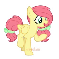 Size: 1750x1750 | Tagged: safe, artist:crayoncreates, derpibooru import, oc, unofficial characters only, pegasus, pony, adoptable, base used, bow, female, freckles, hair ribbon, mare, offspring, parent:big macintosh, parent:fluttershy, parents:fluttermac, simple background, solo, tail bow, transparent background