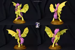 Size: 9216x6144 | Tagged: suggestive, artist:shuxer59, derpibooru import, fluttershy, bat pony, pony, absurd resolution, apple, craft, female, figure, flutterbat, food, irl, looking at you, photo, plot, polymer clay, race swap, sculpture, traditional art