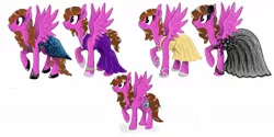 Size: 1366x685 | Tagged: safe, derpibooru import, oc, oc:lilac sciath, pegasus, pony, black dress, blue dress, bracelet, clothes, concept art, curly mane, cutie mark, digital art, dress, ear piercing, earring, female, gala dress, high school, homecoming, jewelry, mare, necklace, old art, piercing, prom, purple, purple dress, shoes, straight mane, yellow dress