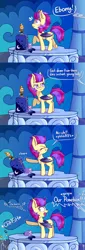 Size: 1536x4504 | Tagged: safe, artist:dsp2003, derpibooru import, princess luna, oc, oc:ebony crescent, bat pony, pony, comic:new world, :p, animal crossing, animal crossing: new leaf, bat pony oc, behaving like a cat, blushing, chest fluff, comic, commission, console, controller, cute, cute little fangs, dialogue, ear fluff, fangs, female, figurine, filly, gamecube, isabelle, mischievous, naughty, now you fucked up, offscreen character, open mouth, raspberry, scared, shivering, silly, sweat, sweatdrop, this will end in tears, tongue out, wavy mouth