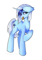 Size: 1024x1438 | Tagged: safe, artist:chloeprice228, derpibooru import, oc, oc:nix diamond, unofficial characters only, pony, unicorn, art trade, female, floppy ears, mare, raised hoof, simple background, solo, tongue out, transparent background