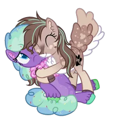 Size: 1000x1000 | Tagged: safe, artist:mintoria, derpibooru import, oc, oc:sprinkle, unofficial characters only, earth pony, pony, augmented tail, cloven hooves, female, hug, mare, simple background, transparent background