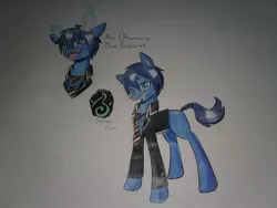 Size: 1288x966 | Tagged: safe, artist:ponime11, derpibooru import, ponified, earth pony, pony, blue exorcist, clothes, male, rin okumura, solo, stallion, suit, traditional art