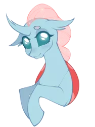 Size: 1701x2268 | Tagged: artist:draw-draw-goose, blushing, bust, changedling, changeling, curved horn, cute, derpibooru import, female, floppy ears, looking at you, ocellus, portrait, safe, school daze, simple background, smiling, solo, transparent background