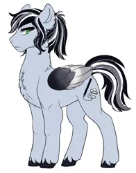 Size: 526x671 | Tagged: artist:miamaha, derpibooru import, magical lesbian spawn, nonbinary, oc, oc:monochrome, offspring, parent:daring do, parent:rainbow dash, parents:daringdash, safe, solo