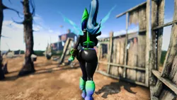 Size: 1920x1080 | Tagged: suggestive, artist:evan555alpha, derpibooru import, queen chrysalis, anthro, 3d, armor, big breasts, bikini, bikini bottom, bikini top, boots, bra, breasts, busty queen chrysalis, clothes, cuirass, fallout, fallout 4, female, girdle, gloves, helmet, huge breasts, huge butt, large butt, latex, peytral, pipboy, ponytail, rear view, shoes, socks, solo, solo female, swimsuit, thigh highs, thunder thighs, tights, unconvincing armor, underwear, wide hips