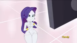 Size: 1920x1080 | Tagged: suggestive, artist:fishsandwich, derpibooru import, edit, edited screencap, screencap, rarity, dance magic, equestria girls, spoiler:eqg specials, abs, absolute cleavage, belly button, bikini, bracelet, breast edit, breasts, cleavage, clothes, curvy, female, hips, hourglass figure, jewelry, micro bikini, rarihips, solo, solo female, string bikini, swimsuit, swimsuit edit, thick, wide hips