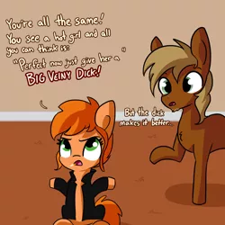 Size: 1500x1500 | Tagged: suggestive, artist:tjpones, derpibooru import, oc, oc:jack of all trades, oc:noir avery gumshoe, unofficial characters only, pony, argument, cigarette, clothes, colored, dialogue, simple background, trenchcoat, vulgar