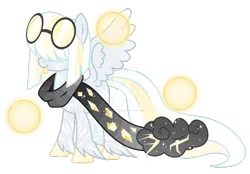 Size: 1600x1111 | Tagged: safe, artist:magicdarkart, derpibooru import, oc, pony, clothes, cloud, female, glasses, lightning, mare, scarf, simple background, solo, tongue out, transparent background, watermark