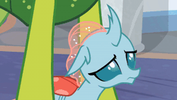 Size: 600x338 | Tagged: animated, changedling, changeling, derpibooru import, disguise, disguised changeling, edit, edited screencap, female, king thorax, male, ocellus, pony ocellus, reversed, safe, school daze, screencap, shy, thorax