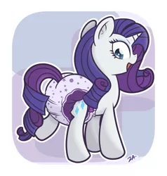 Size: 1217x1280 | Tagged: artist:zalakir, cute, derpibooru import, diaper, diaper fetish, female, fetish, poofy diaper, raribetes, rarity, solo, solo female, suggestive