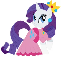 Size: 445x417 | Tagged: safe, artist:selenaede, artist:user15432, derpibooru import, rarity, unicorn, barely pony related, base used, clothes, crossover, crown, dress, ear piercing, earring, gloves, gown, jewelry, my little pony, nintendo, piercing, princess peach, raripeach, regalia, stock vector, super mario bros., super smash bros.
