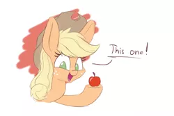 Size: 1500x1000 | Tagged: safe, artist:heir-of-rick, derpibooru import, applejack, earth pony, pony, apple, cowboy hat, cute, female, food, hat, jackabetes, looking at you, mare, no pupils, solo, stetson, that pony sure does love apples