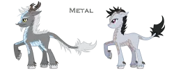 Size: 1435x600 | Tagged: artist:saturngrl, cloven hooves, derpibooru import, dewclaw, duo, kirin, kirin oc, oc, raised hoof, safe, simple background, transparent background, unofficial characters only, vector