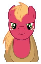 Size: 715x1117 | Tagged: safe, derpibooru import, edit, vector edit, big macintosh, earth pony, pony, freckles, looking at you, male, simple background, smiling, smirk, solo, stallion, transparent background, vector, yoke