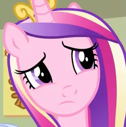 Size: 541x543 | Tagged: a flurry of emotions, alicorn, confused, cropped, derpibooru import, female, princess cadance, reaction image, safe, screencap, solo