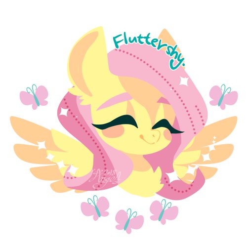 Size: 500x500 | Tagged: safe, artist:snow angel, derpibooru import, fluttershy, pegasus, pony, bust, cute, eyes closed, female, mare, name, portrait, shyabetes, simple background, smiling, solo, wings