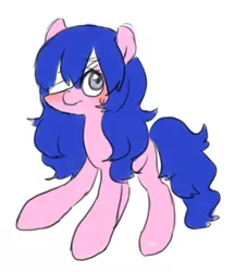 Size: 578x670 | Tagged: safe, artist:shusu, derpibooru import, oc, unofficial characters only, earth pony, pony, blushing, eyepatch sweat, solo