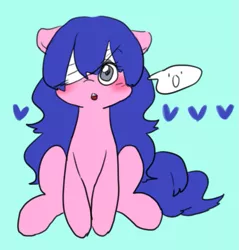 Size: 671x703 | Tagged: safe, artist:shusu, derpibooru import, oc, unofficial characters only, earth pony, pony, blushing, eyepatch sweat, heart, solo