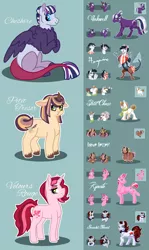 Size: 2550x4266 | Tagged: safe, artist:kittentrash, derpibooru import, oc, oc:cheshire, oc:haywire, oc:inkwell, oc:love letter, oc:petit choux, oc:petit trésor, oc:riposte, oc:scarlet heart, oc:velours rouge, unofficial characters only, draconequus, earth pony, hybrid, pony, unicorn, yakony, draconequus oc, female, interspecies offspring, male, mare, next next generation, offspring, offspring's offspring, parent:discord, parent:donut joe, parent:flash sentry, parent:oc:haywire, parent:oc:inkwell, parent:oc:love letter, parent:oc:petit choux, parent:oc:riposte, parent:oc:scarlet heart, parent:prince rutherford, parent:princess cadance, parent:rainbow dash, parent:rarity, parent:shining armor, parent:twilight sparkle, parents:discodash, parents:flashlight, parents:rarijoe, parents:shiningcadance, parents:twiford, stallion, unshorn fetlocks